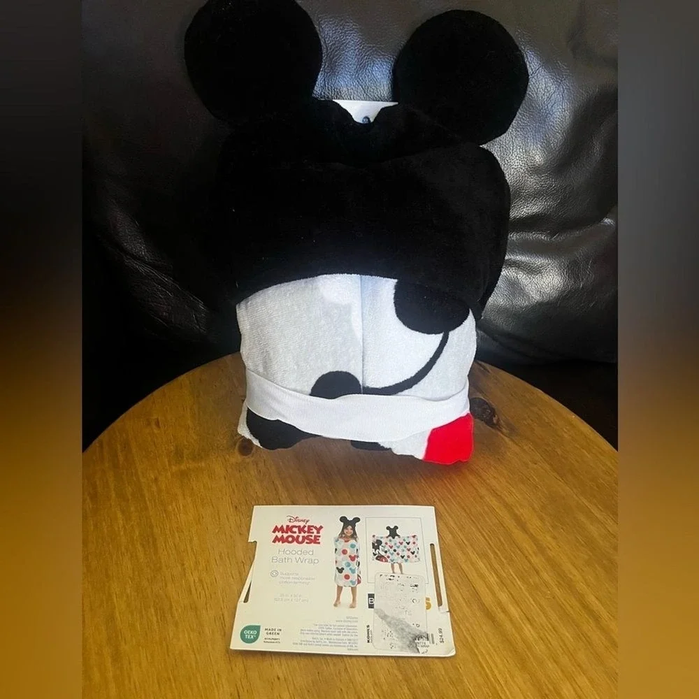 Disney Mickey Mouse Kids Hooded Bath Wrap Towel Beach Pool Vacation